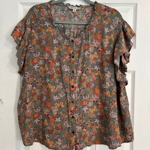 Frye & Co. floral plus size blouse